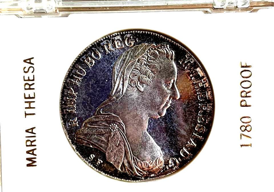1780年マリア・テレジア銀貨ターラー再鋳造：オーストリア貿易貨幣