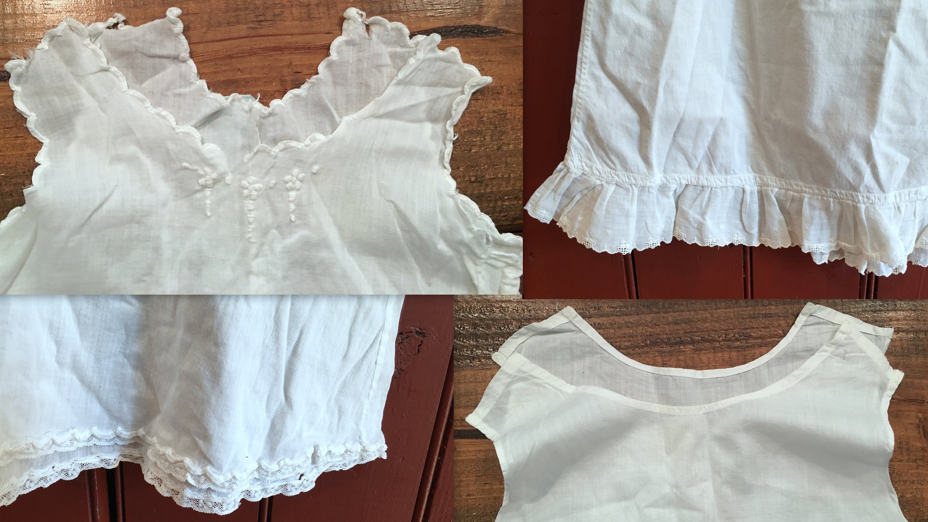 2 Vintage Toddlers Handmade White Cotton Slips Victorian | Etsy