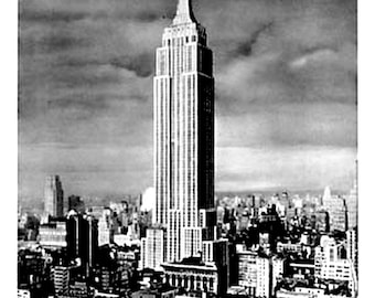 Zeppelin/Empire State Building Picture (1931) 8" x 10" Copyright Panorama Studio, N.Y.