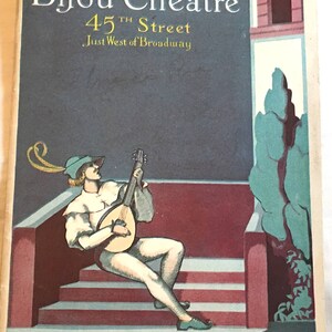 Vintage theater program 1928  New Bijou Theatre New York Color graphics Broadway Playbills very fine condition