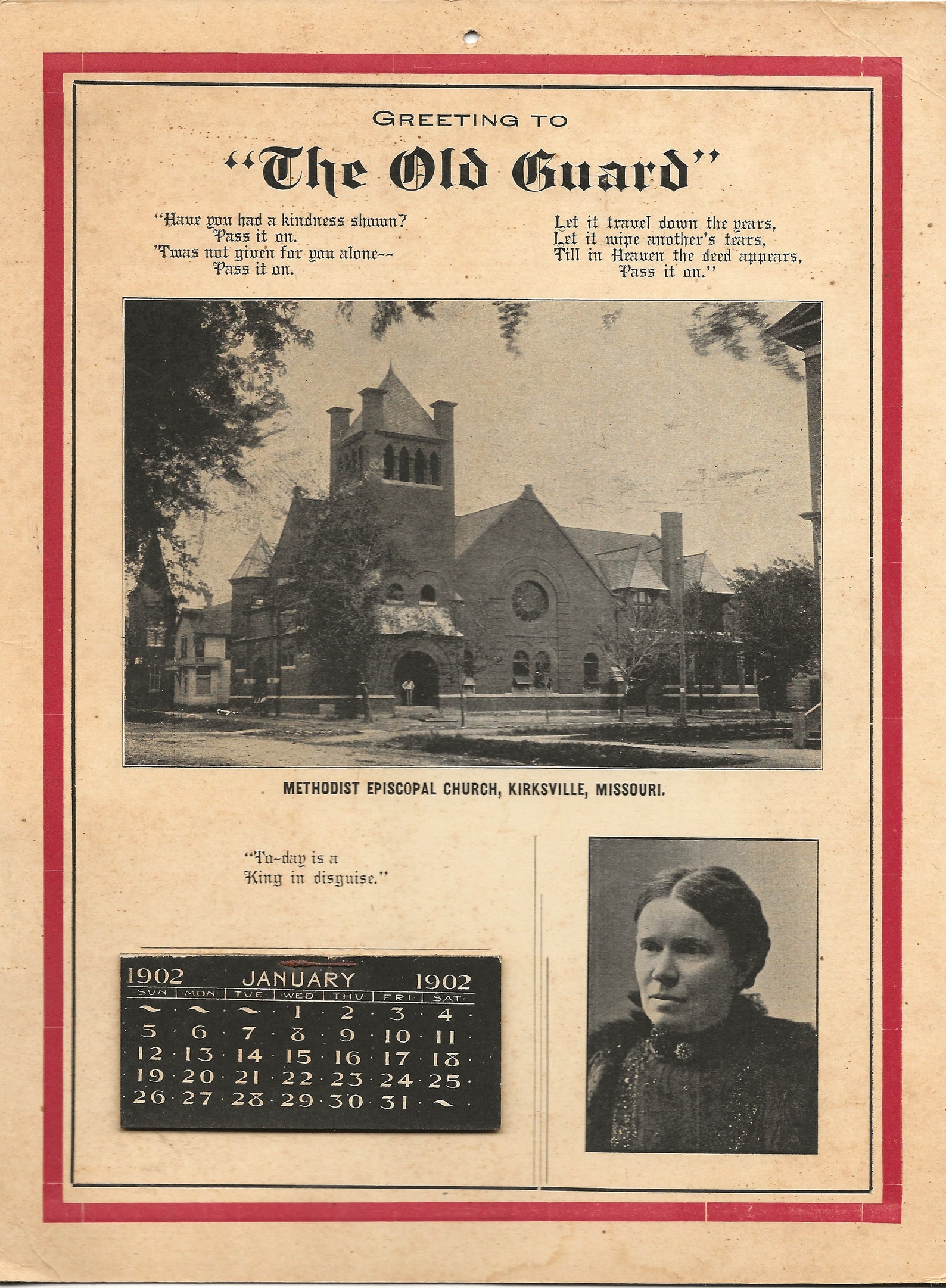 Complete Vintage 1902 Calendar Kirksville Missouri Methodist Etsy