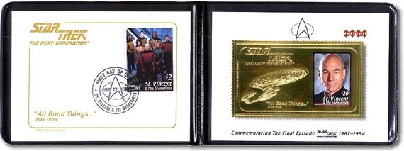 Generations Gold Stamp Souvenir Sheet, Guyana Star Trek 