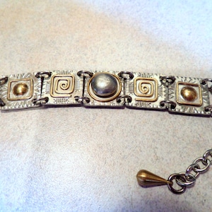 Beautiful Vintage Sterling Silver O. MILLO - Large Square Link Bracelet Jewelry Accessories