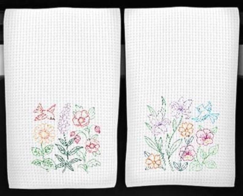 AliDianneCreations Embroidered Floral Kitchen Towel