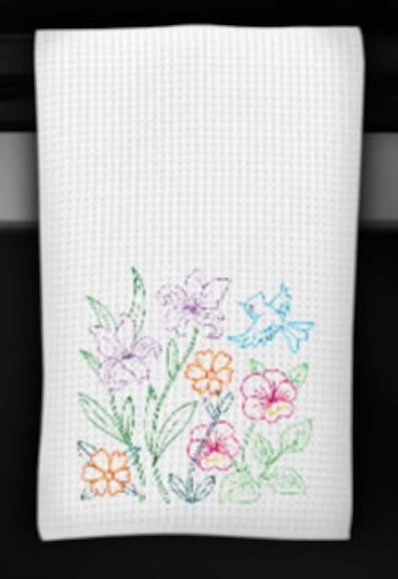 AliDianneCreations Embroidered Floral Kitchen Towel - Thumbnail 2