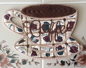 FREE SHIPPING - Coffee Mug Rug....made from 1990's vintage quilter's cotton fabric .