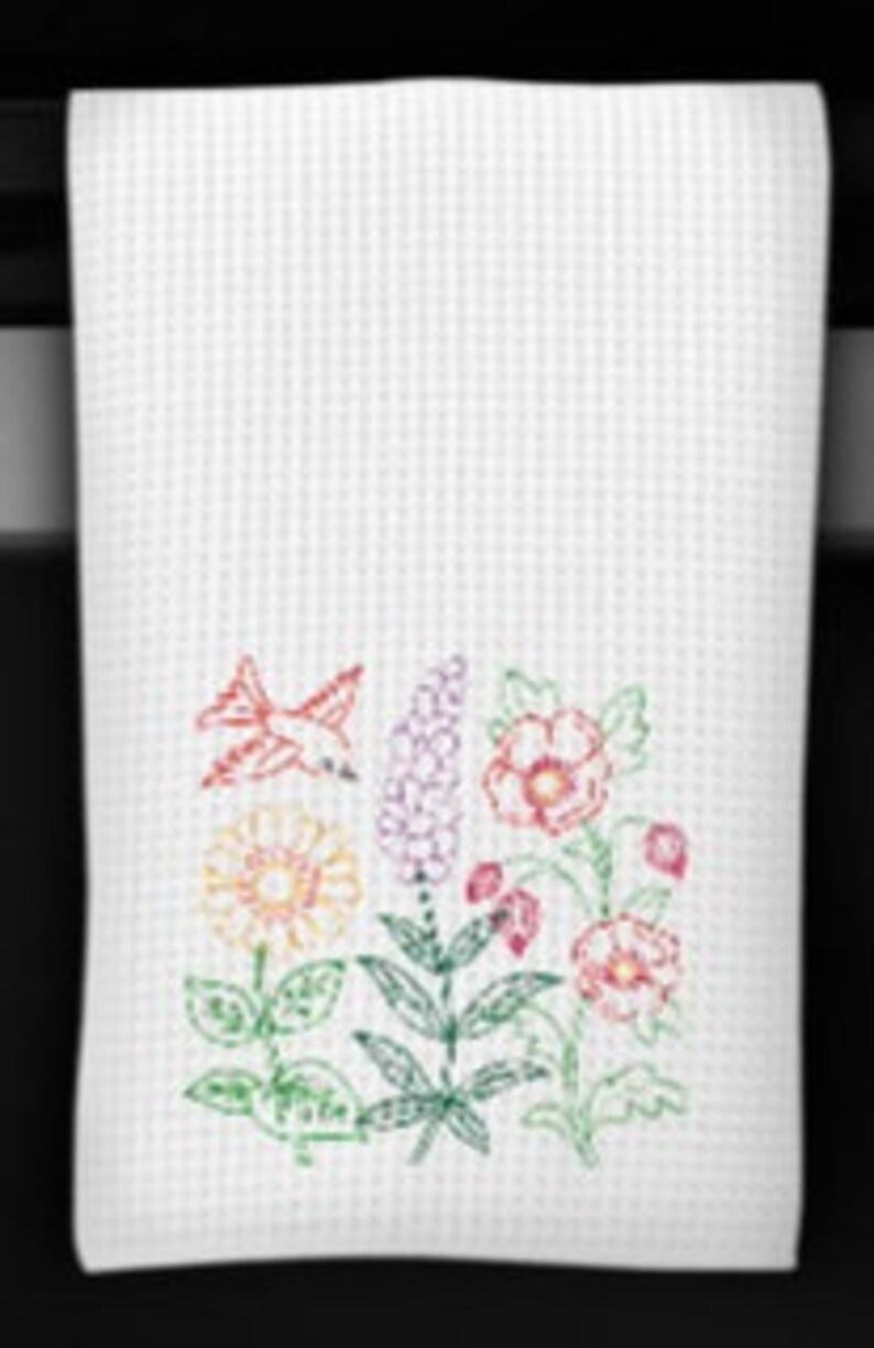 AliDianneCreations Embroidered Floral Kitchen Towel - Thumbnail 4