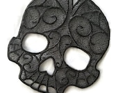 Gothic Gray Lace Skull