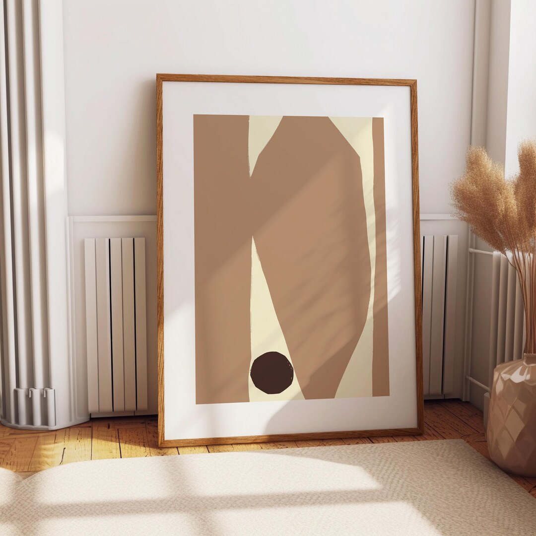Abstract Minimal Wall Art Print – Neutral Organic Shapes Poster in ...