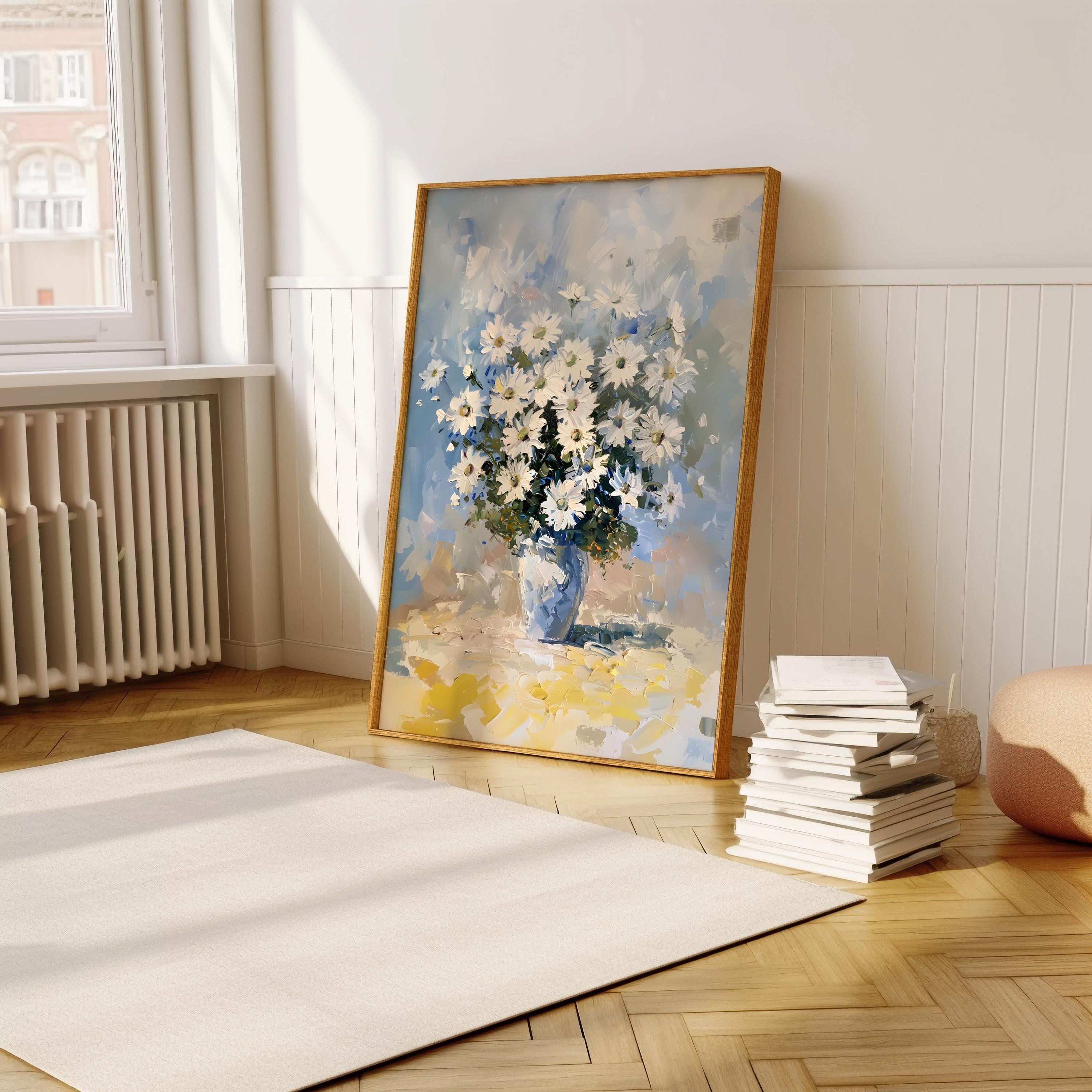 Vintage Floral Still Life Wall Art Print, Classic Flower Vase Painting ...