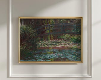 Impresión artística de pared de Puente japonés de Claude Monet, póster impresionista de Estanque de nenúfares