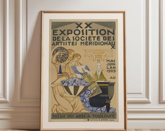 アールデコ展ポスター、1929年トゥールーズヴィンテージギャラリープリント