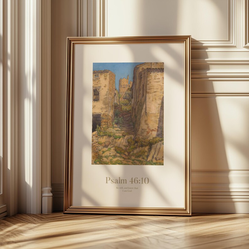 Psalm 46:10 Wall Art Print, Christian Scripture Art, Bible Verse Wall ...
