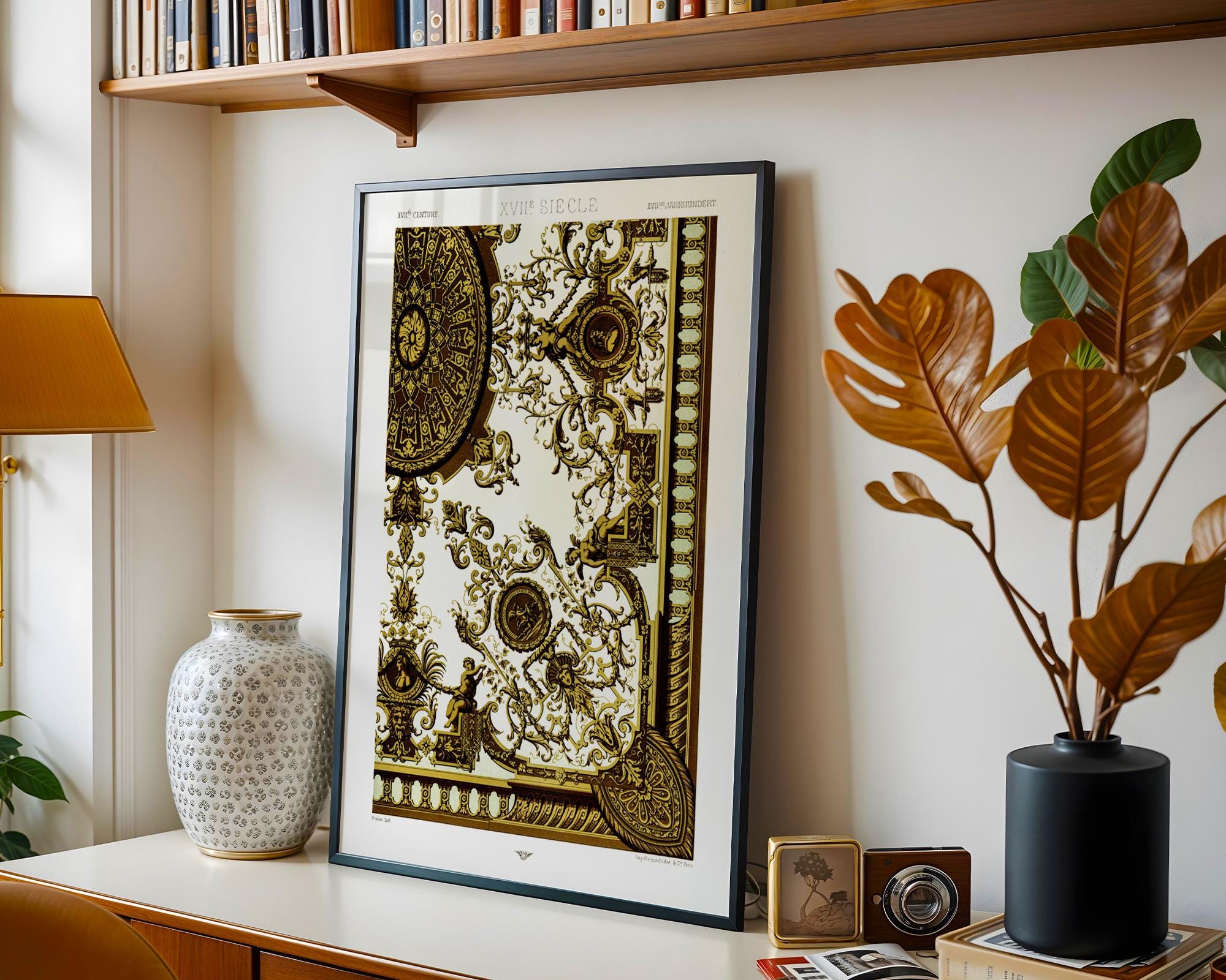 17th Century Wall Art Print, Vintage Baroque Ornament Poster