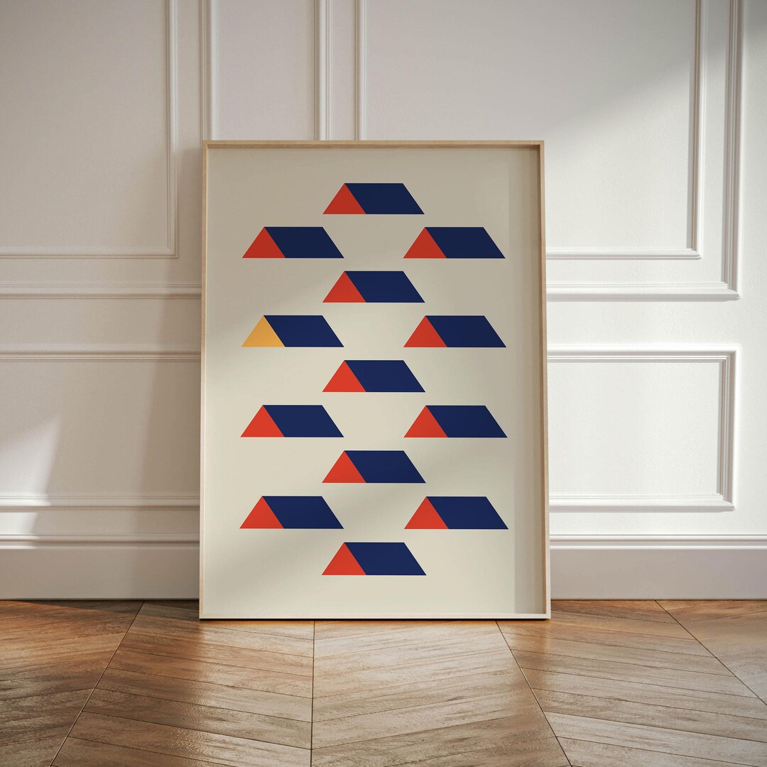 Bauhaus Geometric Print, Mid Century Modern Wall Art - Etsy