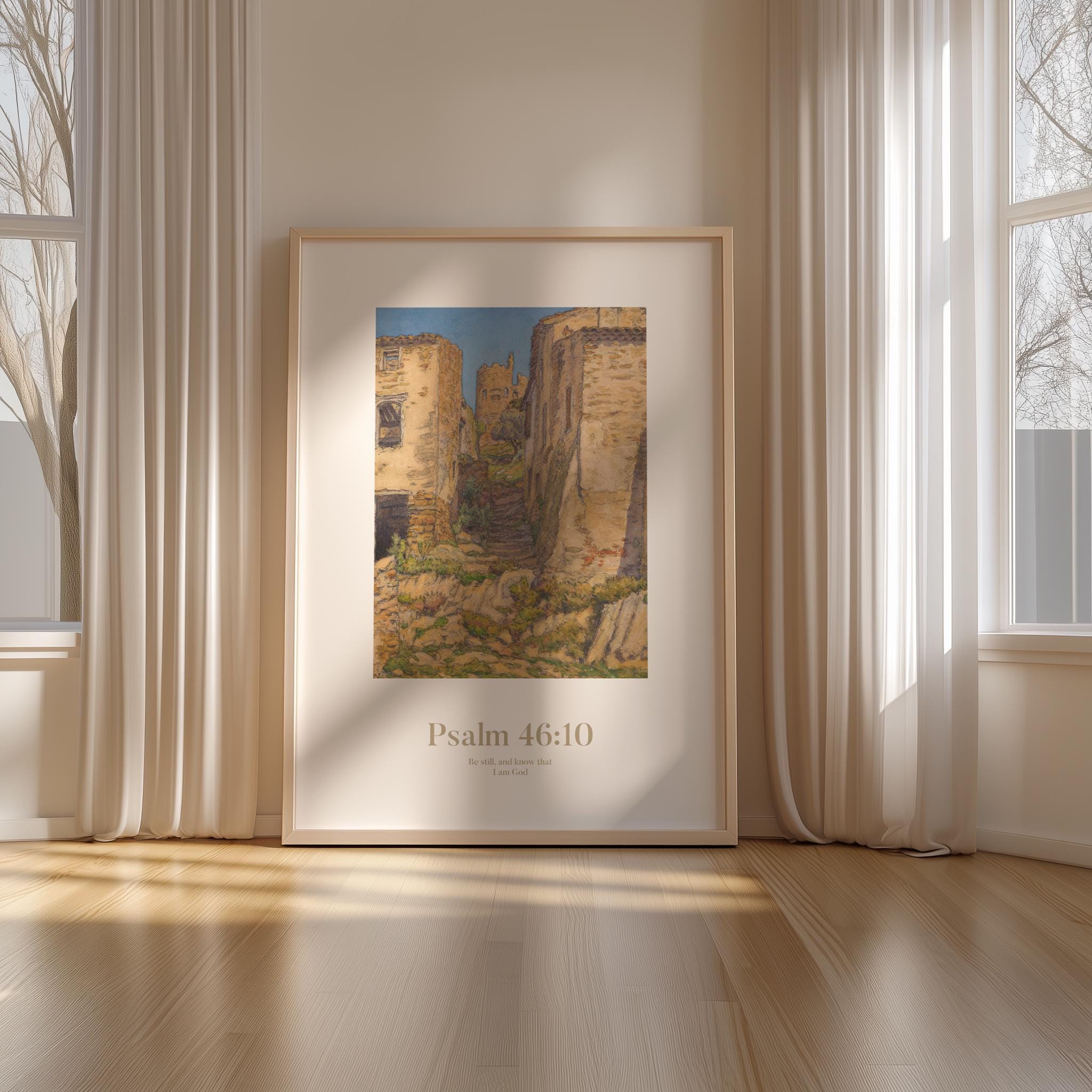 Psalm 46:10 Wall Art Print, Christian Scripture Art, Bible Verse Wall ...