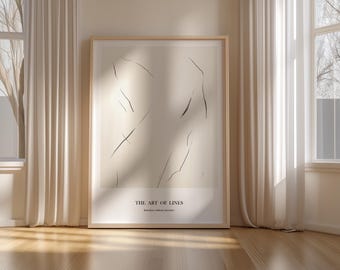 Abstract Line Art Print – Minimalist Wall Art, Modern Neutral Poster