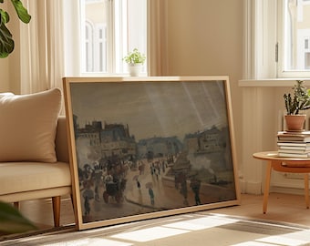 Claude Monet Paris Street Wall Art Print, Impressionist City Scene Poster