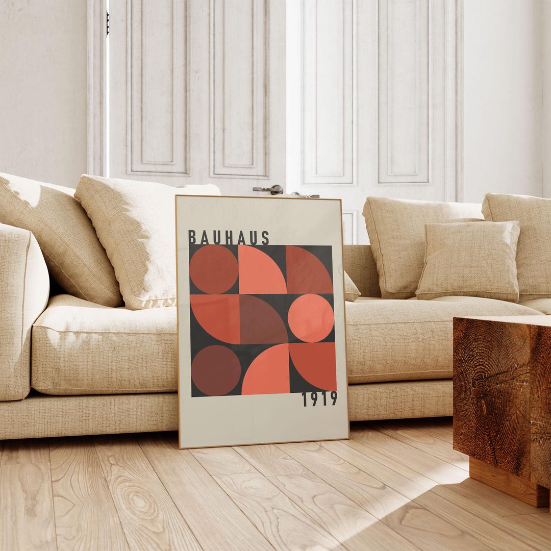 Bauhaus 1919 Geometric Wall Art Print, Abstract Mid Century Modern ...