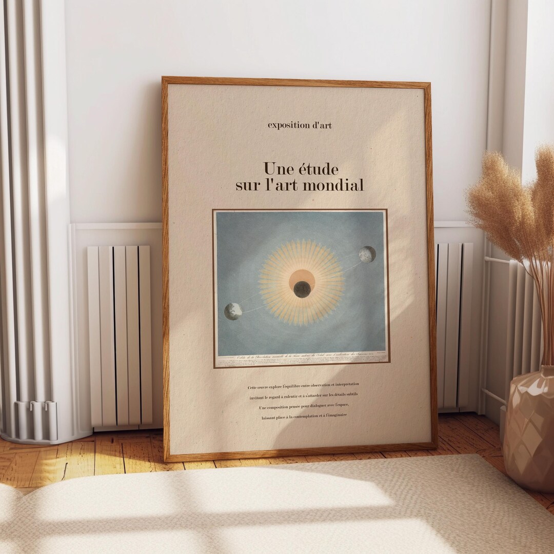 Vintage Celestial Wall Art Print, Solar Eclipse Astronomy Poster With ...