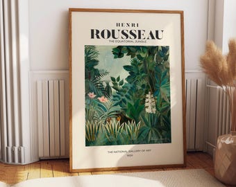 Henri Rousseau Jungle Art Print: Modern Abstract Museum-Inspired Wall Decor, The Equatorial Jungle Poster