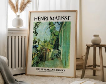 Lámina de Henri Matisse: La terraza de St. Tropez, arte mural mediterráneo