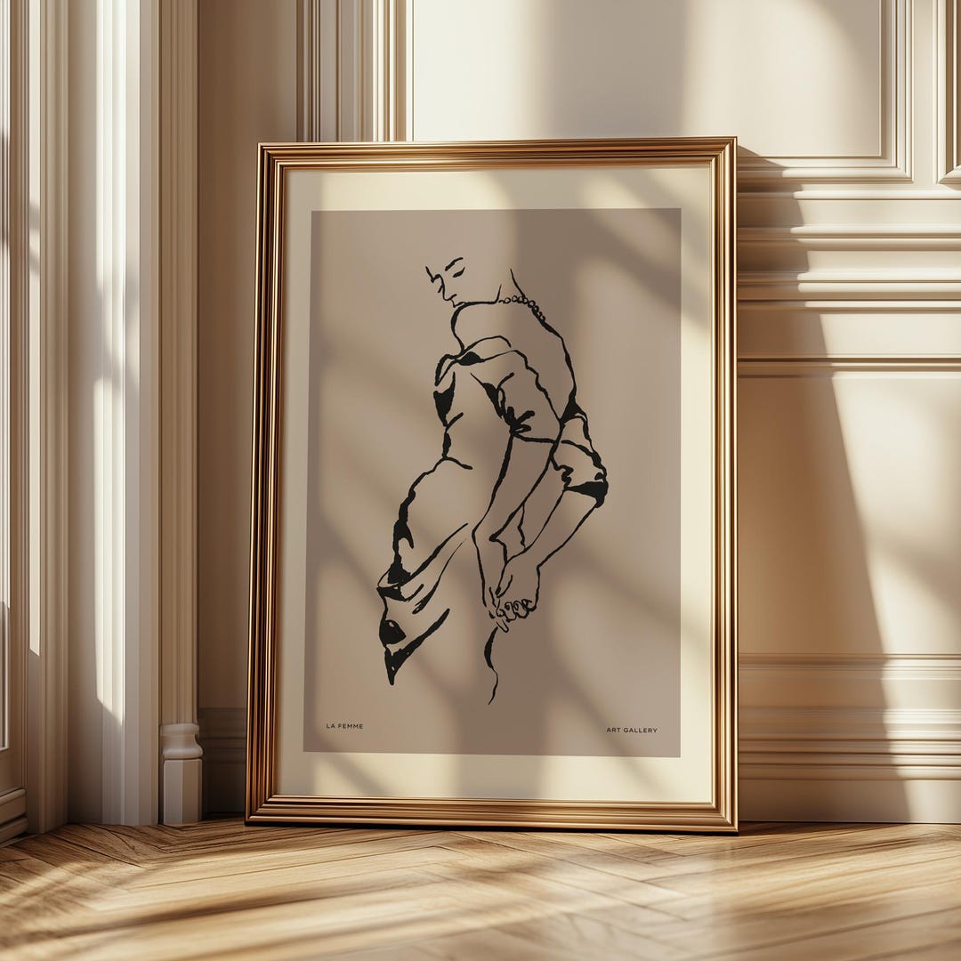 Minimalist Female Line Art Print, Abstract Woman Figure Poster, Modern ...