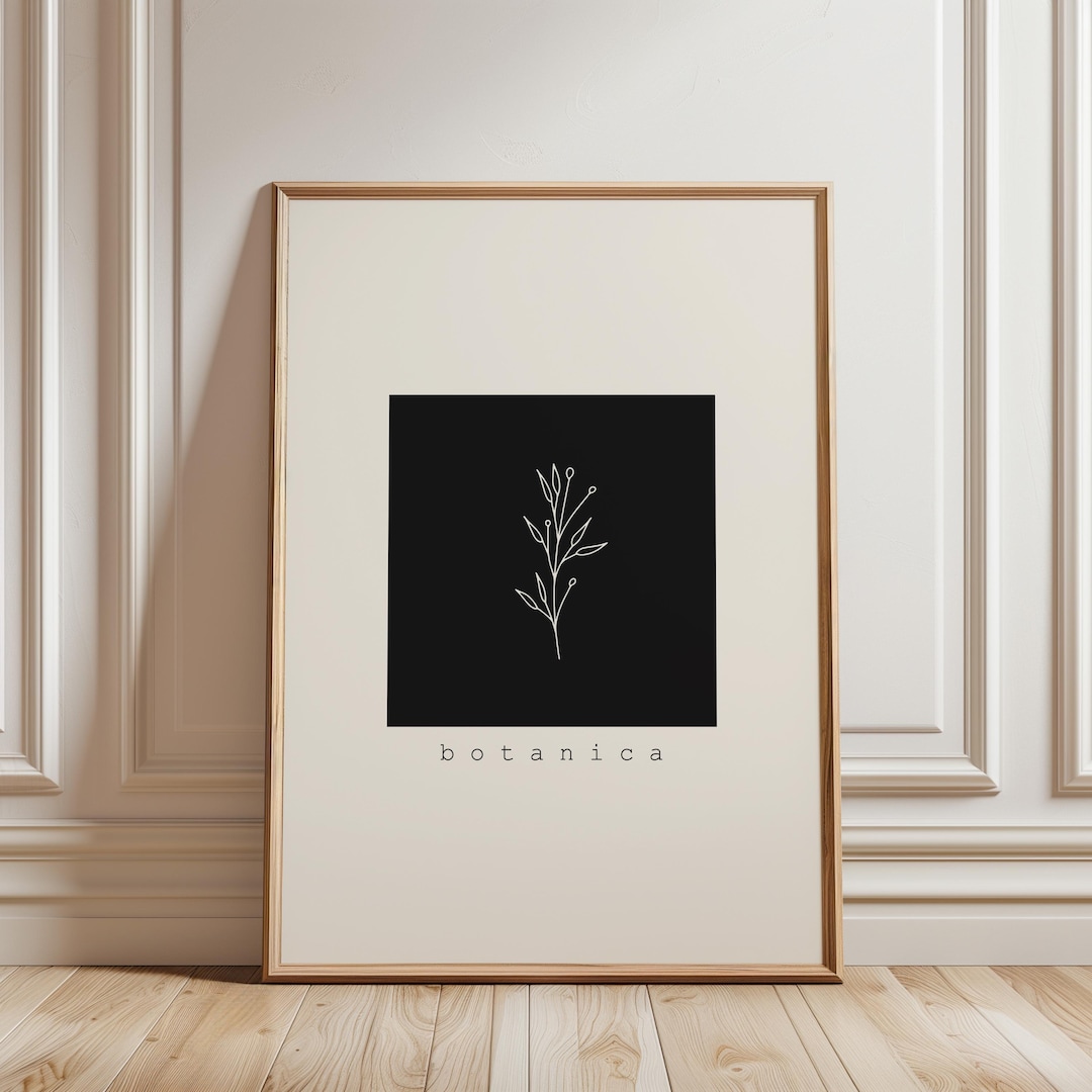 Minimalist Botanical Wall Art Print, Black and White Line Drawing ...