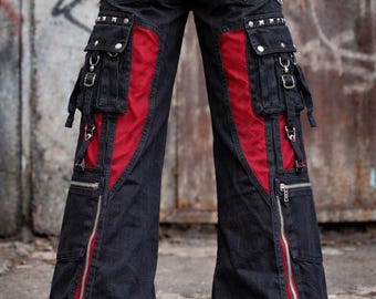 Weaves Gothic Punk Cargo Pants, Tripp Style Cyberpunk Trousers
