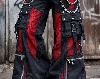 Weaves Gothic Punk Cargo Pants, Tripp Style Cyberpunk Trousers