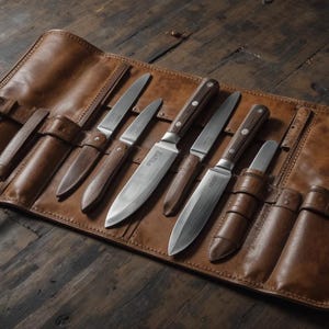 Premium leren messenrol, kokstas voor messen en gereedschap, professionele professionele keukenuitrusting, messenkoffer, messenhouder, opbergruimte voor messen, messentas