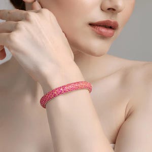 Pulsera abierta de rubí chapada en oro para mujer / Brazalete nupcial de rubí / Joyería pakistaní Sabyasachi para bodas indias