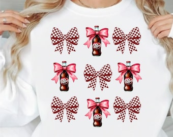 Retro Soda Bow PNG SVG, Coquette Drink Design, Vintage Cola Graphic (Digital Download)