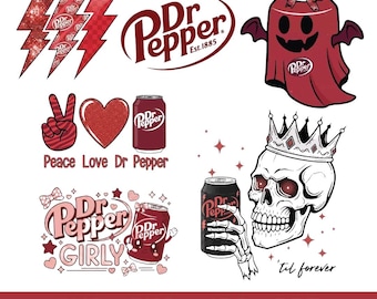 Dr Pepper SVG PNG Bundle, Retro Soda Can Clipart (Digital Download)