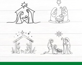 Nativity Scene SVG Bundle | Christian Christmas Clipart (Digital Download)
