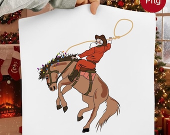 Santa Cowboy Horse PNG | Christmas Clipart (Digital Download)