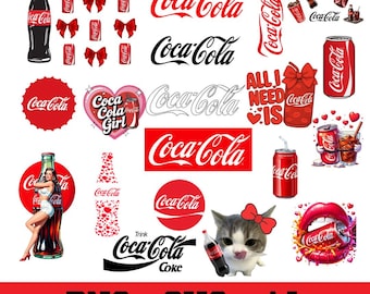 Retro Cola SVG PNG Bundle, Vintage Soda Drink Designs, Fizzy Beverage Clipart, Old School Soda Can SVG, Cricut Silhouette Files