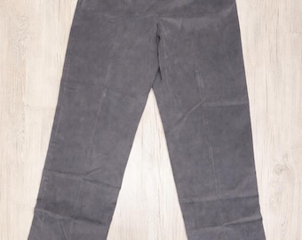 Alfred Dunner Gray Corduroy Pants Size 8 Women Classic Fit Elastic Waist