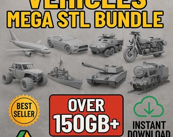Mega Paquete STL de Vehículos • Modelos de Impresión 3D (Descarga Instantánea)