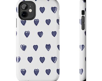 Roller Rabbit Navy Heart Pattern Tough Phone Case