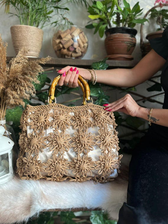 Crochet Raffia Bag: Handmade Bag Women