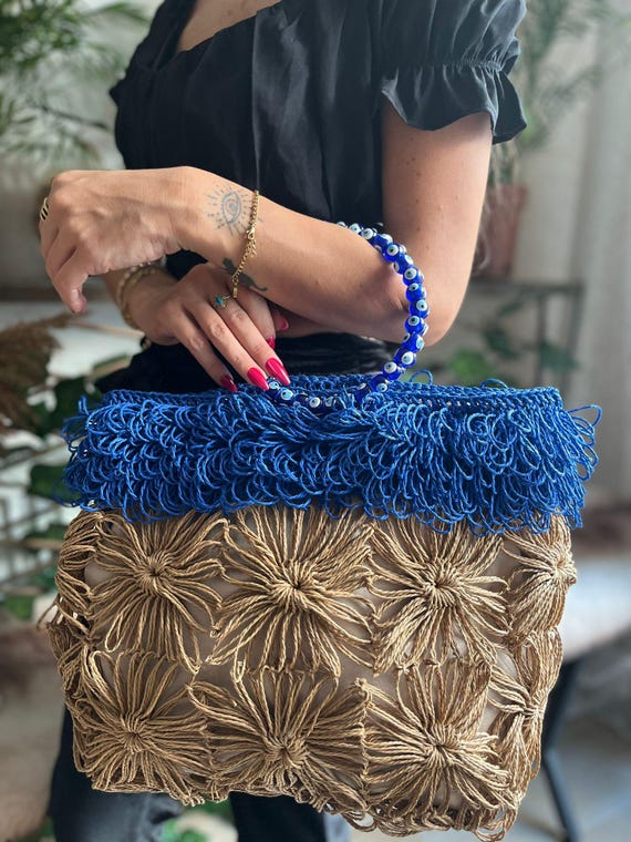 Crochet Raffia Bag: Handmade Bag Women