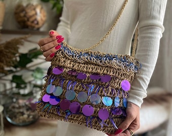 Crochet Raffia Bag: Handmade Bag Women