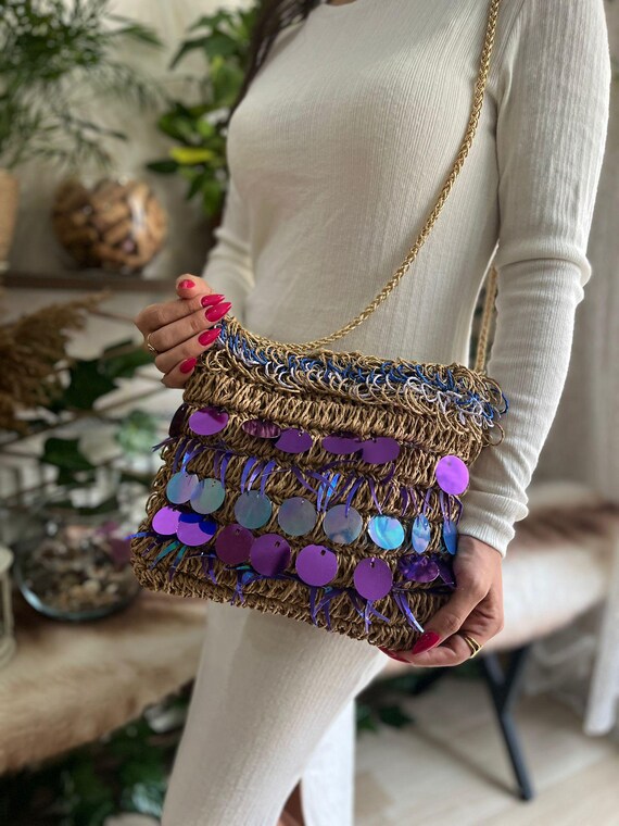 Crochet Raffia Bag: Handmade Bag Women