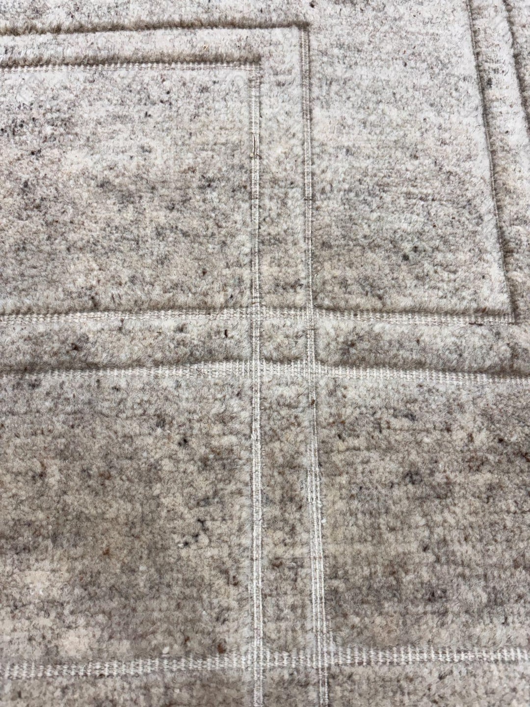 Modern Neutral Geometric Area Rug, Minimalist Grid Pattern Carpet, Soft ...
