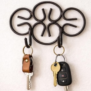 Cabide de parede vintage em ferro forjado com gancho — Porta-chaves com design de pergaminho para decoração de hall de entrada