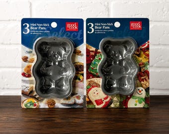 Good Cook Mini Teddy Bear Cake Pans NOS Set Baking Molds Original Packaging