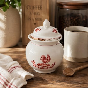 Vintage Wedgwood Chantecler Rooster Ginger Jar Georgetown Collection England Ceramic Lidded Pot