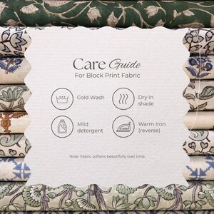 Kaavi linnen stof met bloemenprint en blokmotief, roze mosterdkleurige jaal-motief, meubelstof, kussens, gordijnen, woondecoratie afbeelding 9