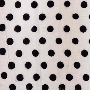 Hand Block Print Cotton Fabric, White Polka Dot Cotton, Sewing & Upholstery